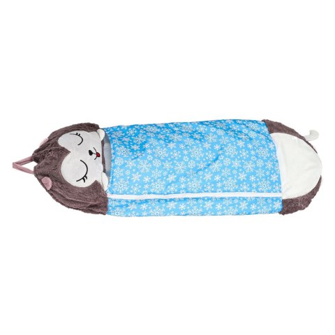 Śpiwór do spania dla dzieci turystyczny poduszka 2w1 135x50cm niebieski